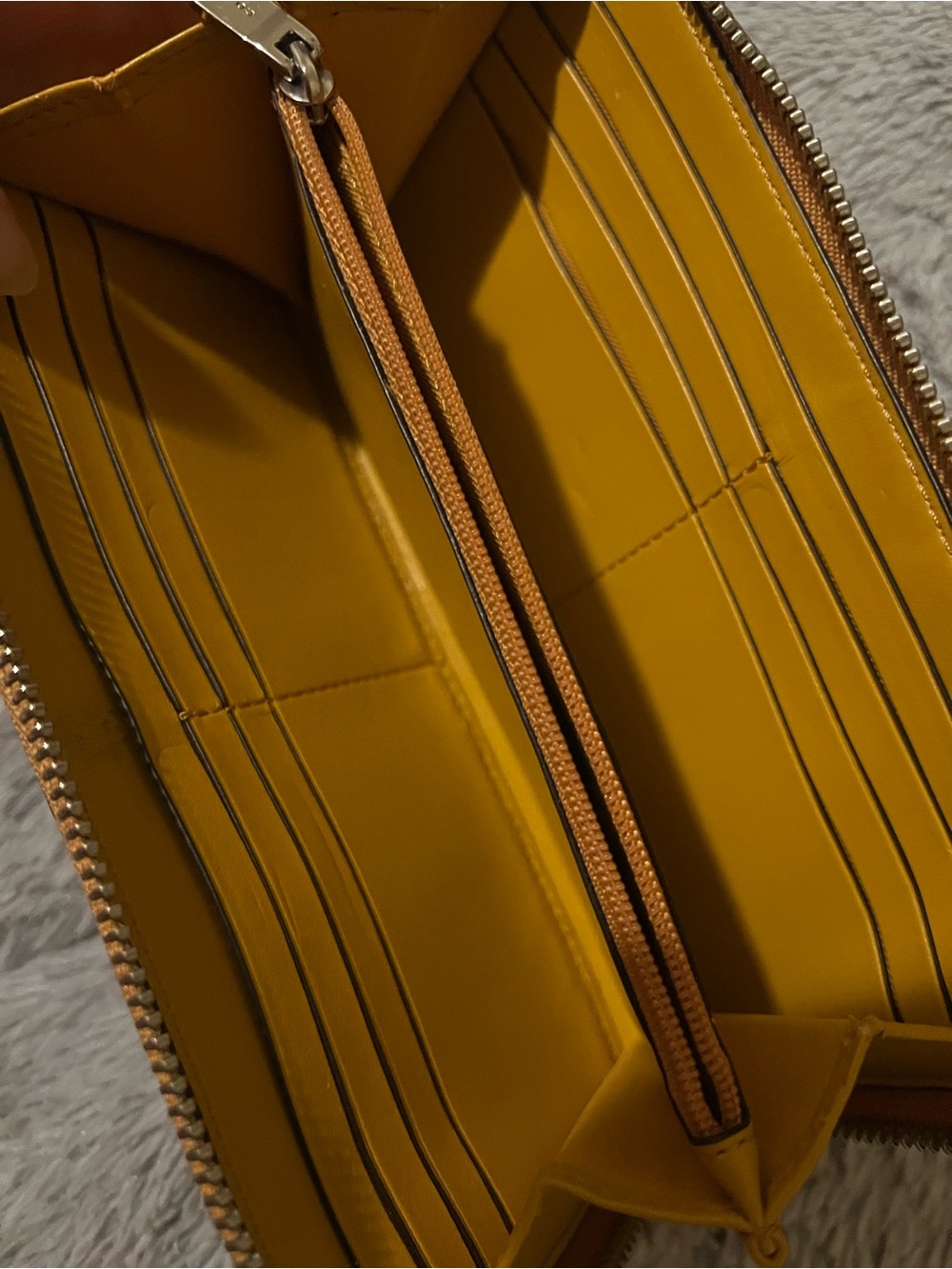 Coach Pebble Leather Zip Wallet in Mustard - Picture 4 of 5